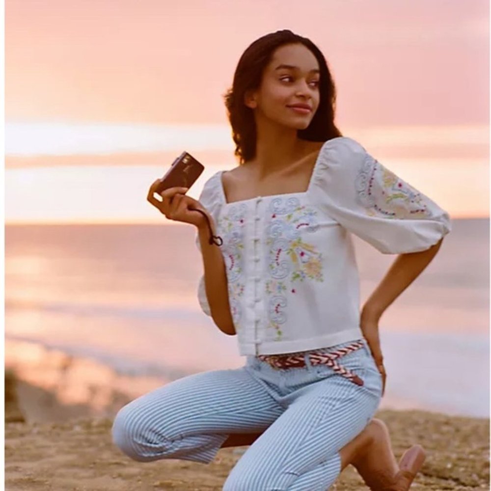 ANTHROPOLOGIE | Lightweight Paisley Embellished Blouse | NWT